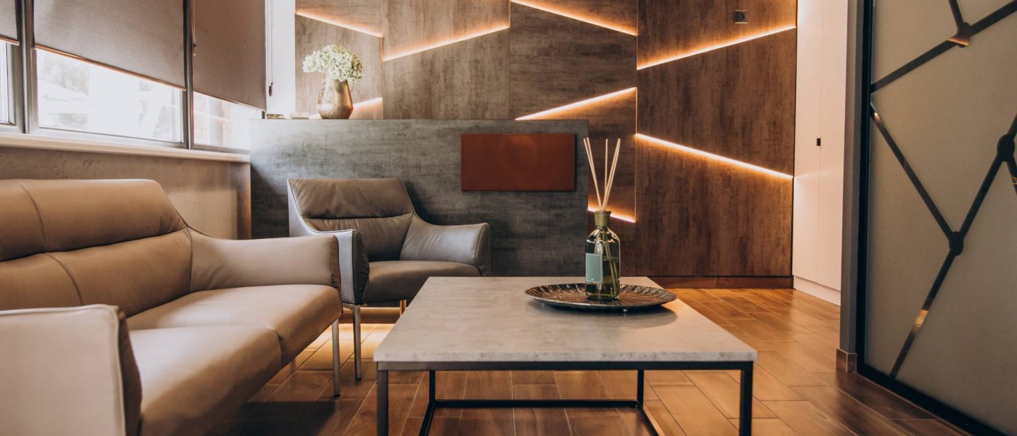 sala decorada com projeto de iluminação